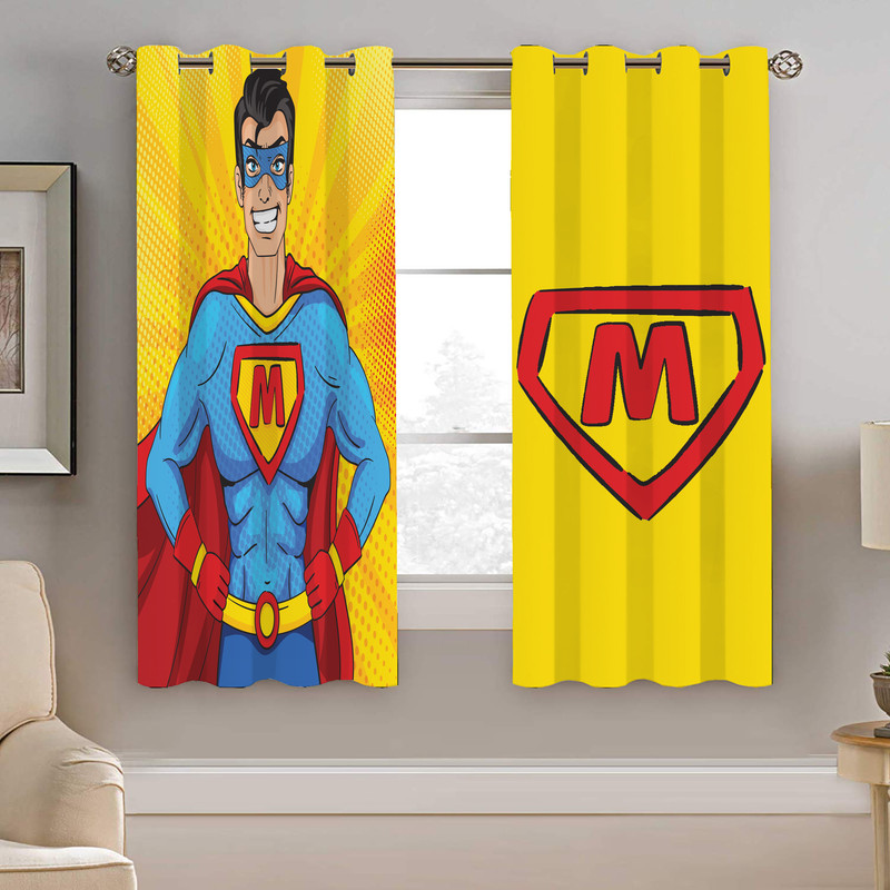 پرده نیروانا طرح سوپر من کودک مدل مخمل کد 4152 سایز 140×200 سانتی متر