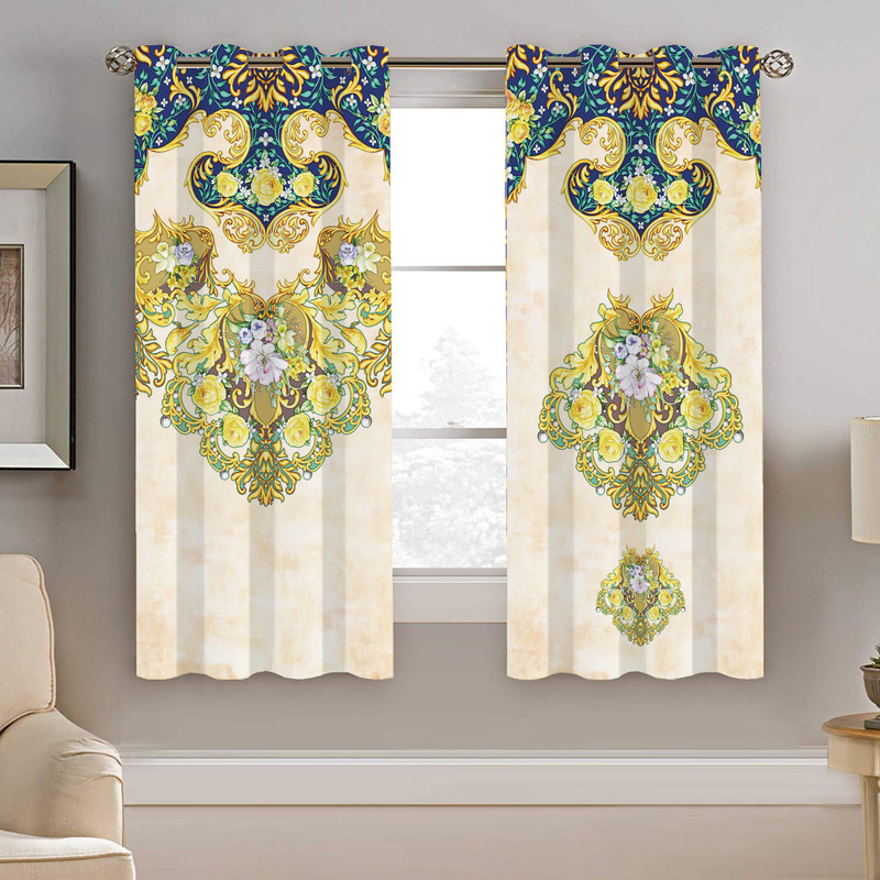 پرده نیروانا طرح سنتی  مدل هازان کد 4870  سایز 140×200 سانتی متر