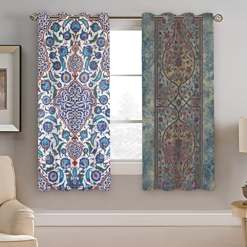 پرده نیروانا طرح   سنتی مدل هازان کد 4880  سایز 140×200 سانتی متر