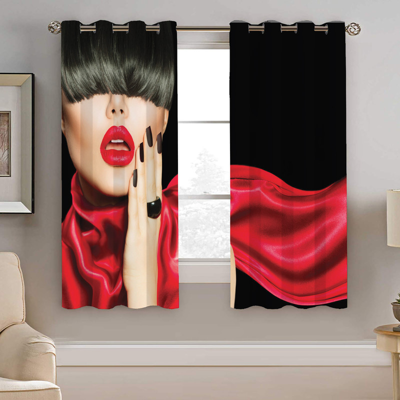 پرده نیروانا طرح چهره  مدل هازان کد 5257  سایز 140×200 سانتی متر