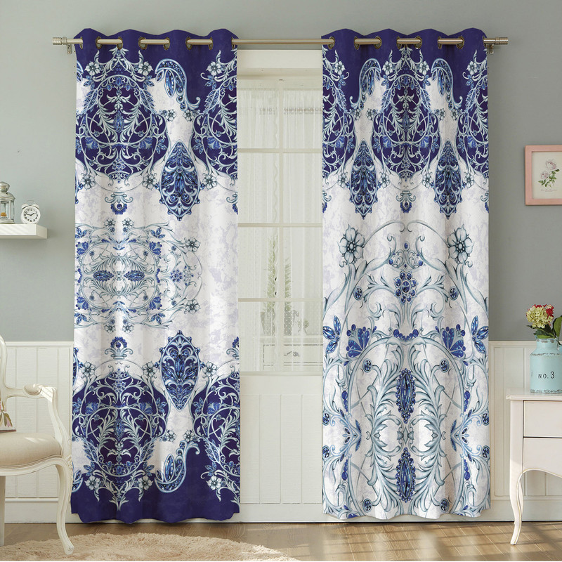 پرده نیروانا طرح سنتی  مدل هازان کد 4727 سایز 140×280 سانتی متر