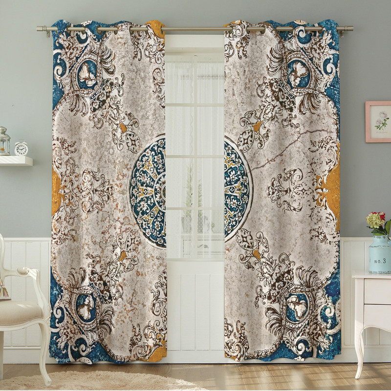 پرده نیروانا طرح   سنتی مدل هازان کد 4590 سایز 140×280 سانتی متر