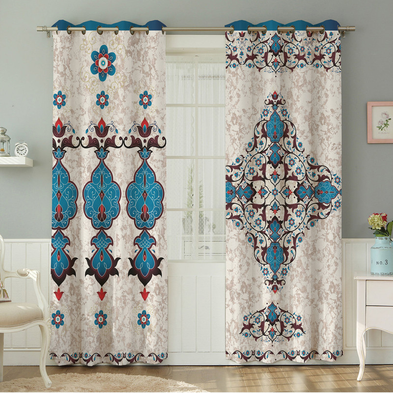 پرده نیروانا طرح سنتی مدل هازان کد 4598 سایز 140×280 سانتی متر