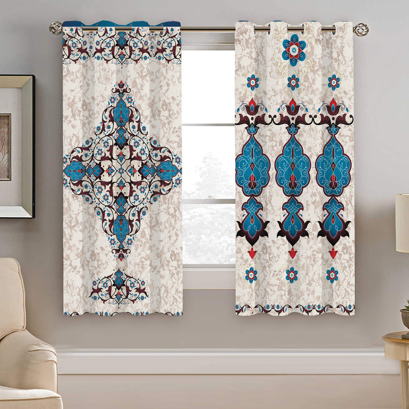 پرده نیروانا طرح سنتی مدل مخمل کد 4598 سایز 140×200 سانتی متر