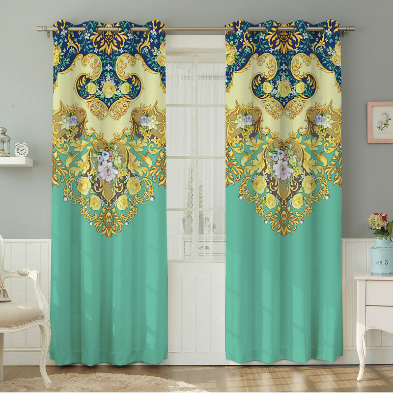 پرده نیروانا طرح سنتی  مدل هازان کد 4421سایز 140×280 سانتی متر