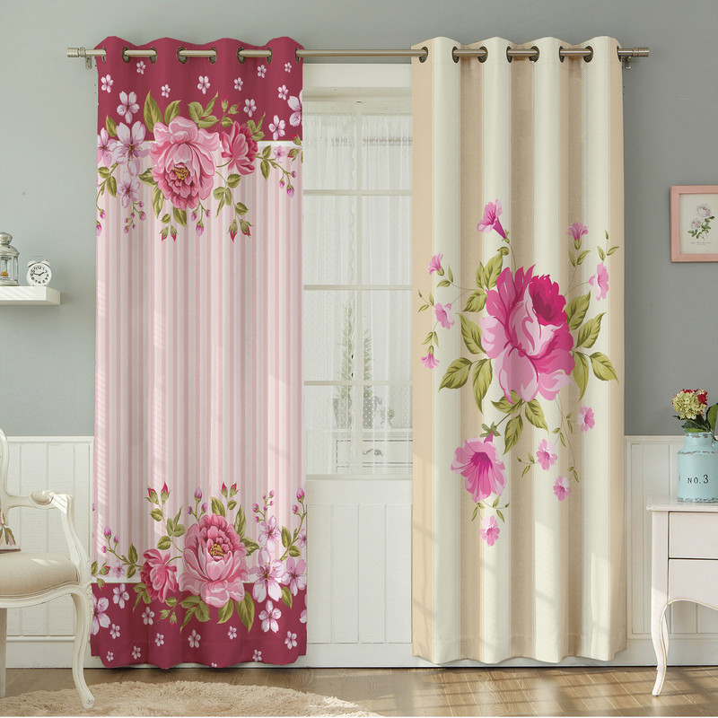 پرده نیروانا طرح گل  مدل مخمل کد 4921سایز 140×280 سانتی متر