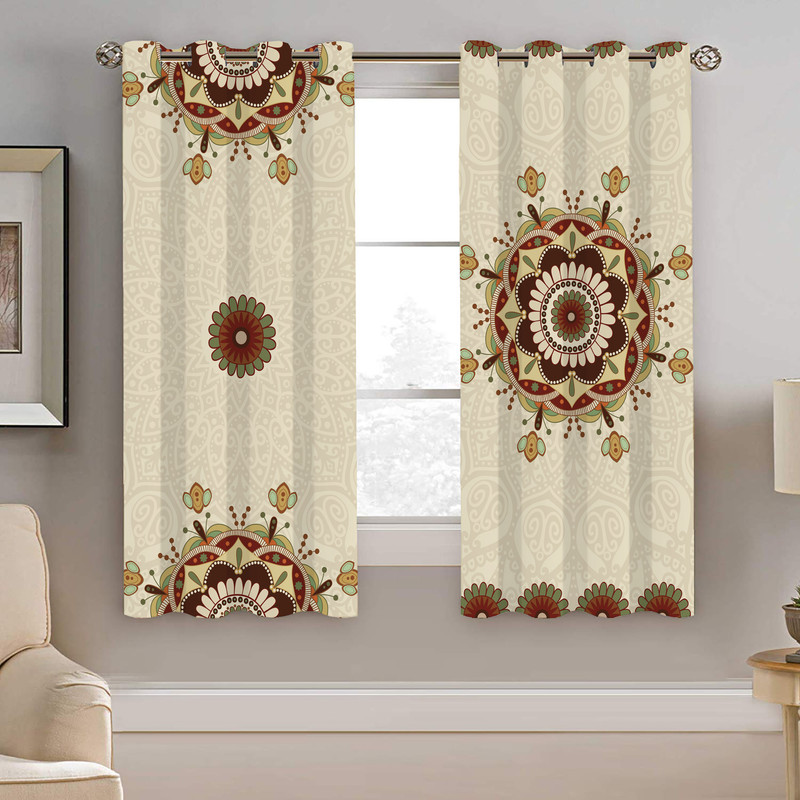 پرده نیروانا طرح سنتی مدل مخمل کد 4496 سایز 140×200 سانتی متر