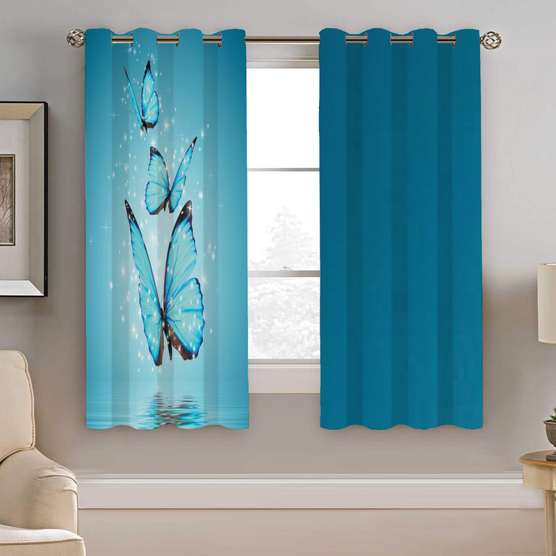 پرده نیروانا طرح پروانه مدل مخمل کد 8003 سایز 140×200 سانتی متر