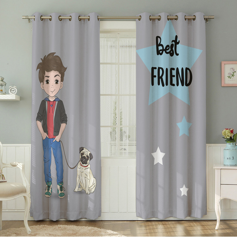 پرده نیروانا طرح کودک  مدل هازان کد 8341 سایز 140×280 سانتی متر