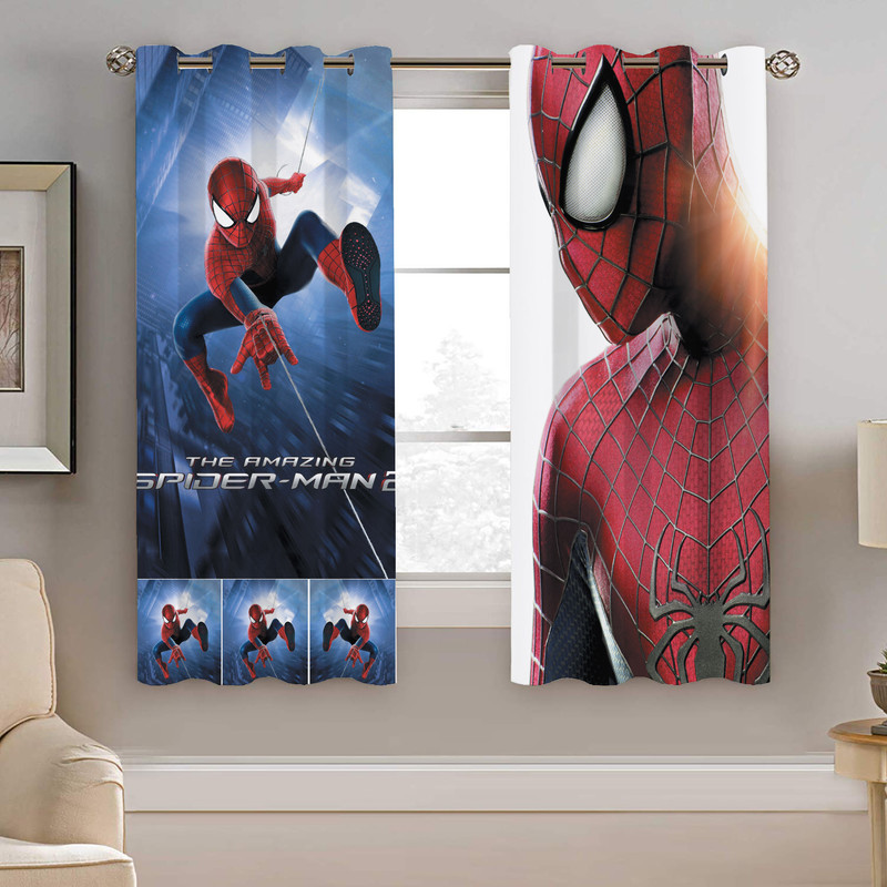 پرده نیروانا طرح مرد عنکبوتی مدل مخمل کد 8139 سایز 140×200 سانتی متر