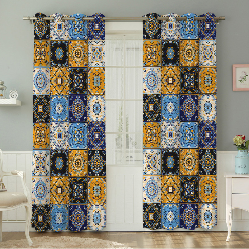 پرده نیروانا طرح سنتی مدل مخمل کد 4472 سایز 140×280 سانتی متر