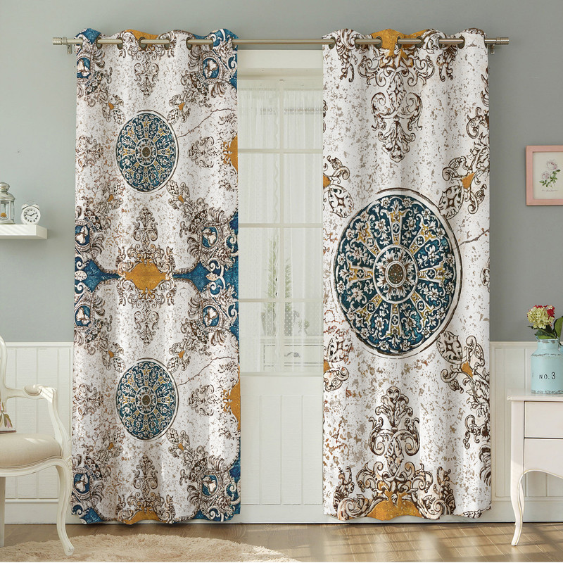 پرده نیروانا طرح سنتی  مدل هازان کد 4591 سایز 140×280 سانتی متر