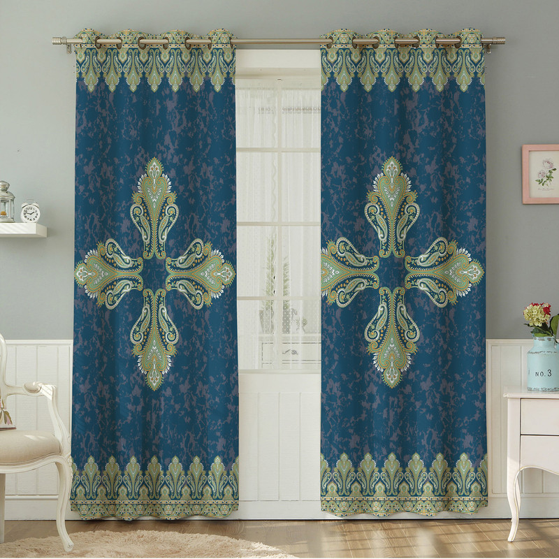 پرده نیروانا طرح   سنتی مدل هازان کد 4587 سایز 140×280 سانتی متر