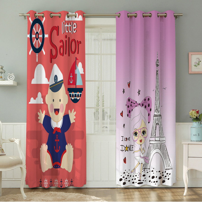 پرده نیروانا طرح  کودک مدل هازان کد 4155 سایز 140×280 سانتی متر