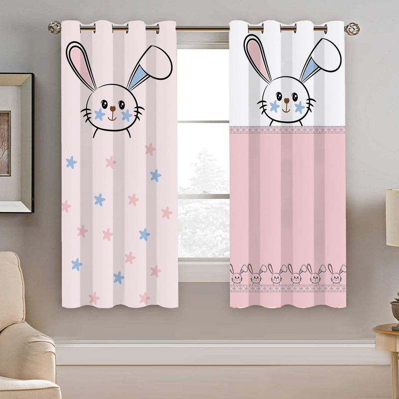 پرده نیروانا طرح خرگوش کودک مدل مخمل کد 8166 سایز 140×200 سانتی متر