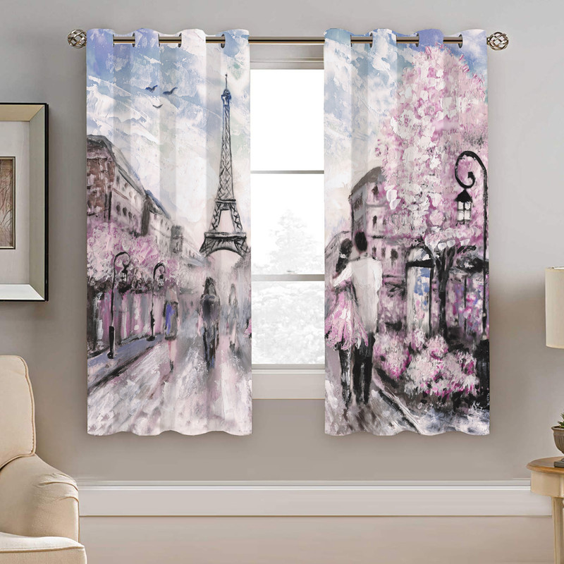 پرده نیروانا طرح ایفل مدل مخمل کد  4455 سایز 140×200 سانتی متر