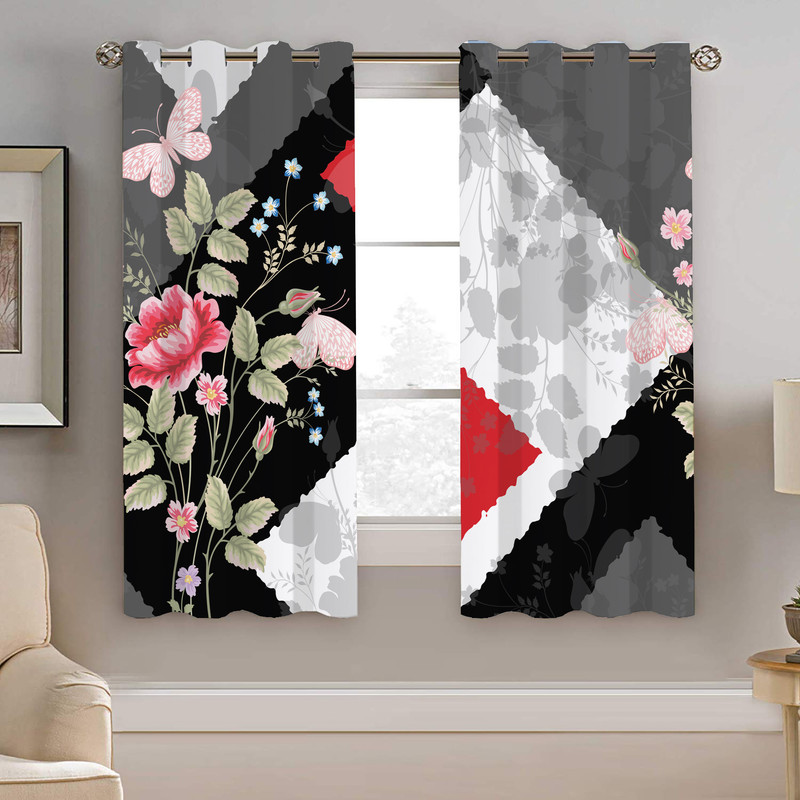 پرده نیروانا طرح گل مدل مخمل کد 4505 سایز 140×200 سانتی متر