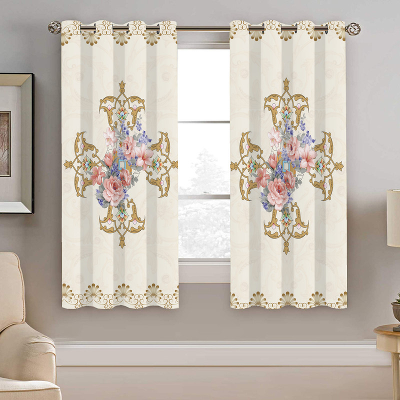 پرده نیروانا طرح سنتی مدل مخمل کد 4519 سایز 140×200 سانتی متر