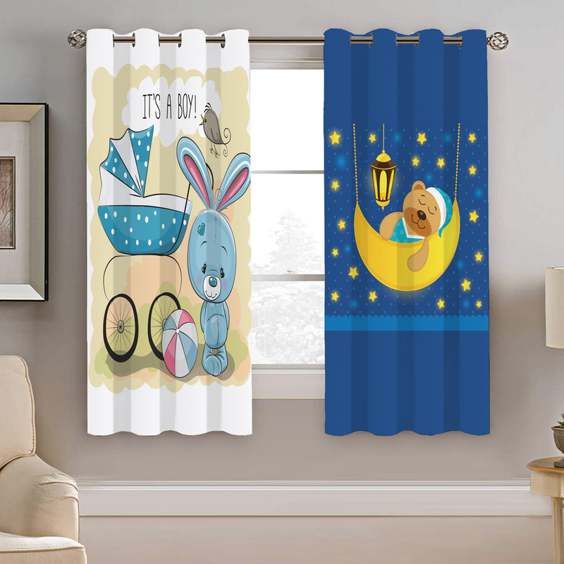 پرده نیروانا طرح کودک مدل مخمل کد 4122 سایز 140×200 سانتی متر