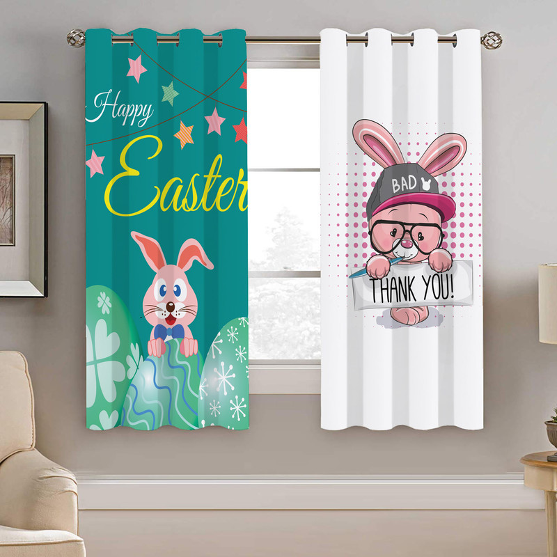 پرده نیروانا طرح خرگوش کودک مدل مخمل کد 4142 سایز 140×200 سانتی متر