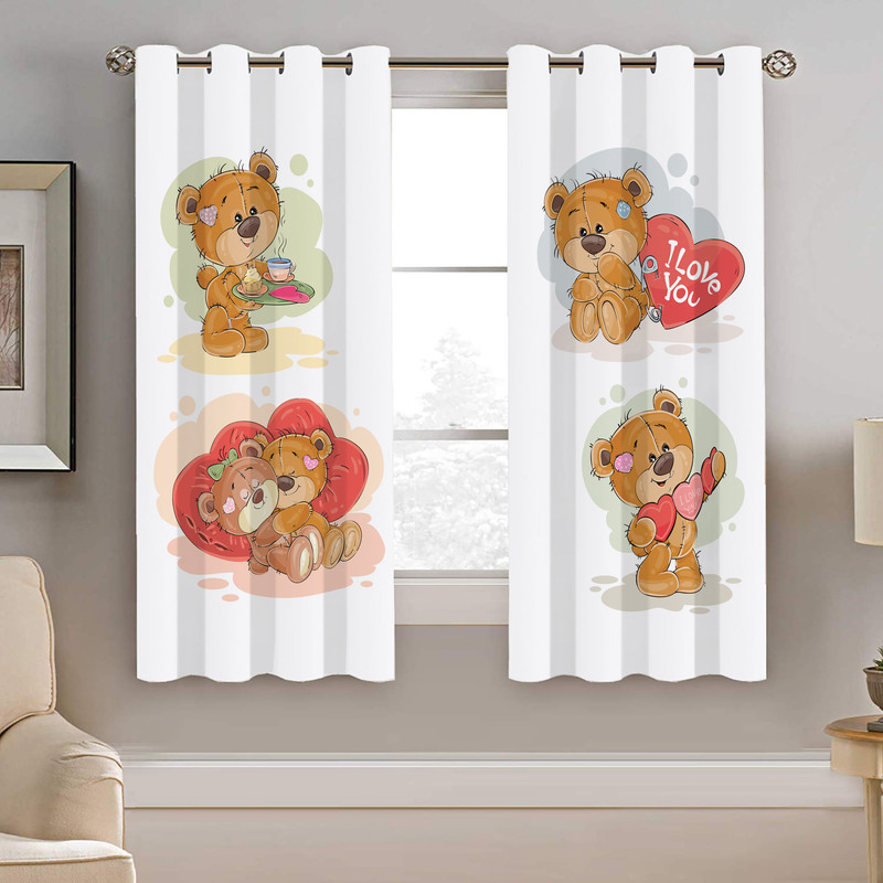 پرده نیروانا طرح خرس کودک مدل مخمل کد 4141 سایز 140×200 سانتی متر