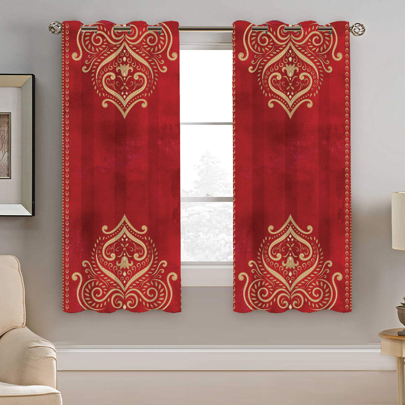 پرده نیروانا طرح سنتی مدل مخمل کد 4061 سایز 140×200 سانتی متر