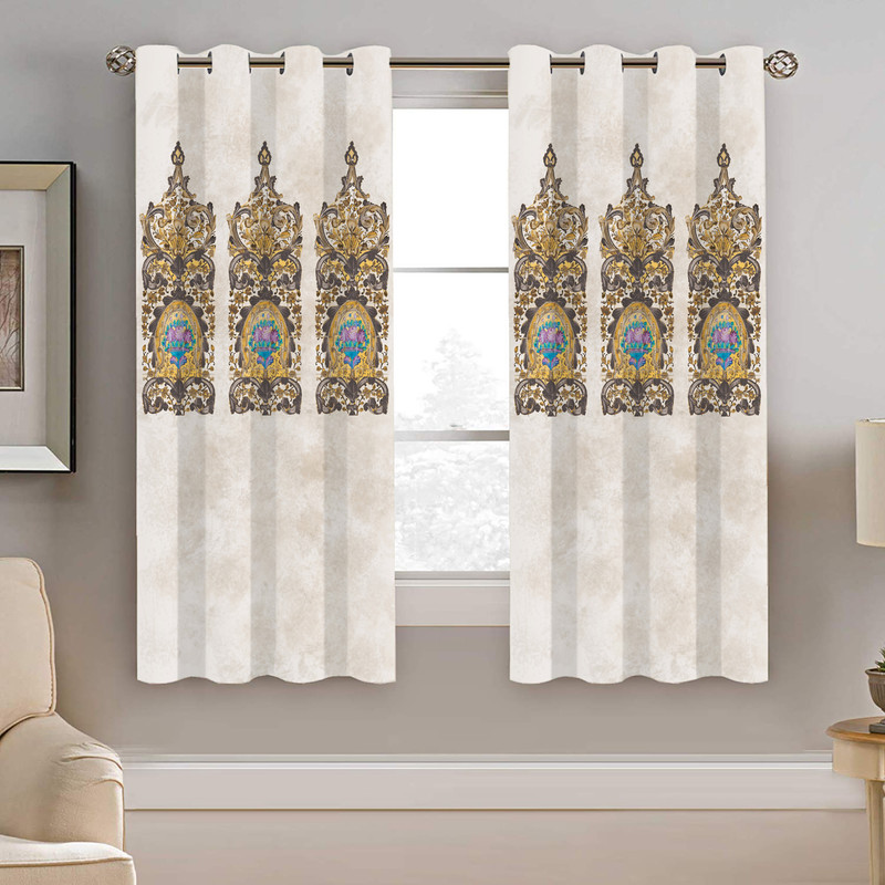 پرده نیروانا طرح سنتی مدل هازان کد 9016 سایز 140×200 سانتی متر