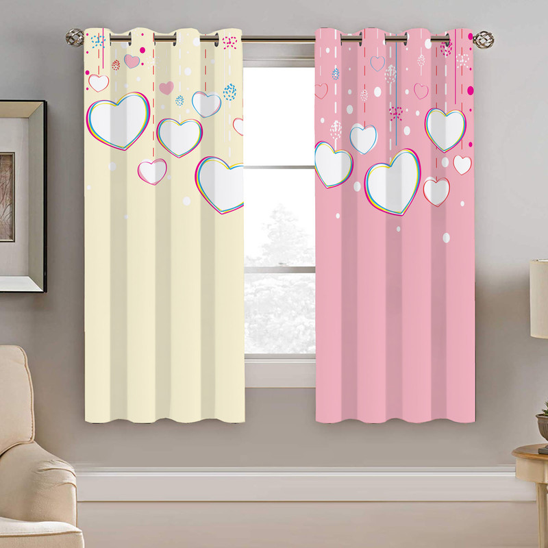 پرده نیروانا طرح قلبی کودک مدل مخمل کد 4333 سایز 140×200 سانتی متر