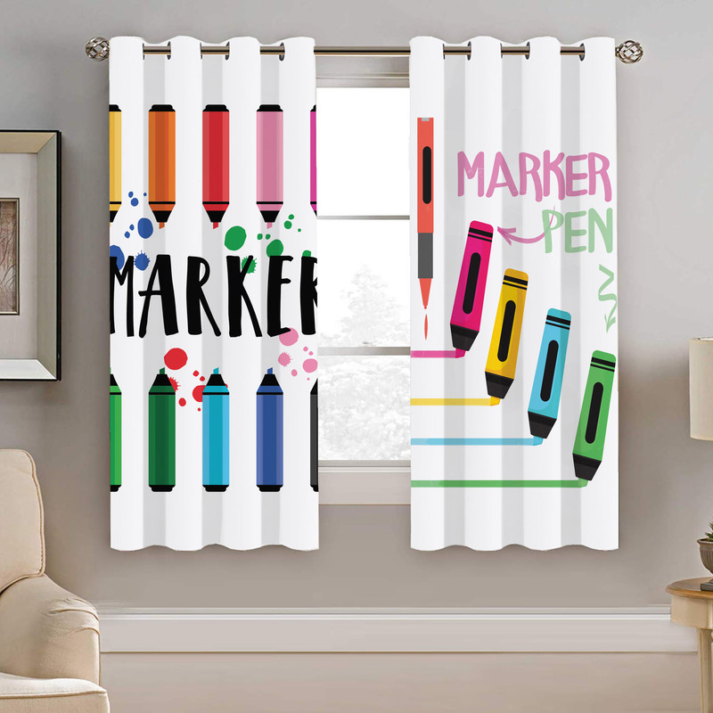 پرده نیروانا طرح مارکر کودک مدل مخمل کد 4335 سایز 140×200 سانتی متر