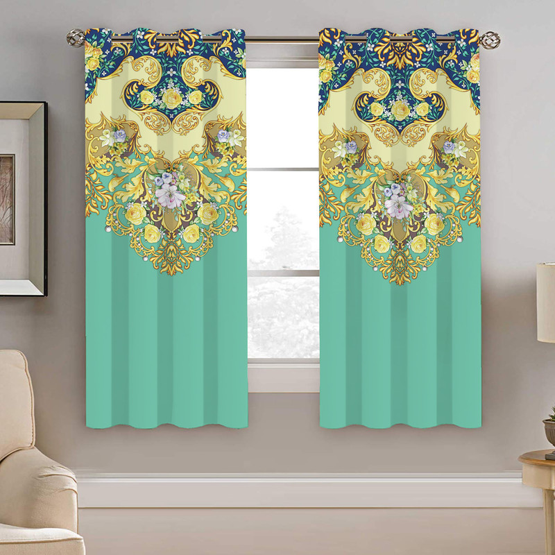 پرده نیروانا طرح سنتی مدل مخمل کد 4420 سایز 140×200 سانتی متر