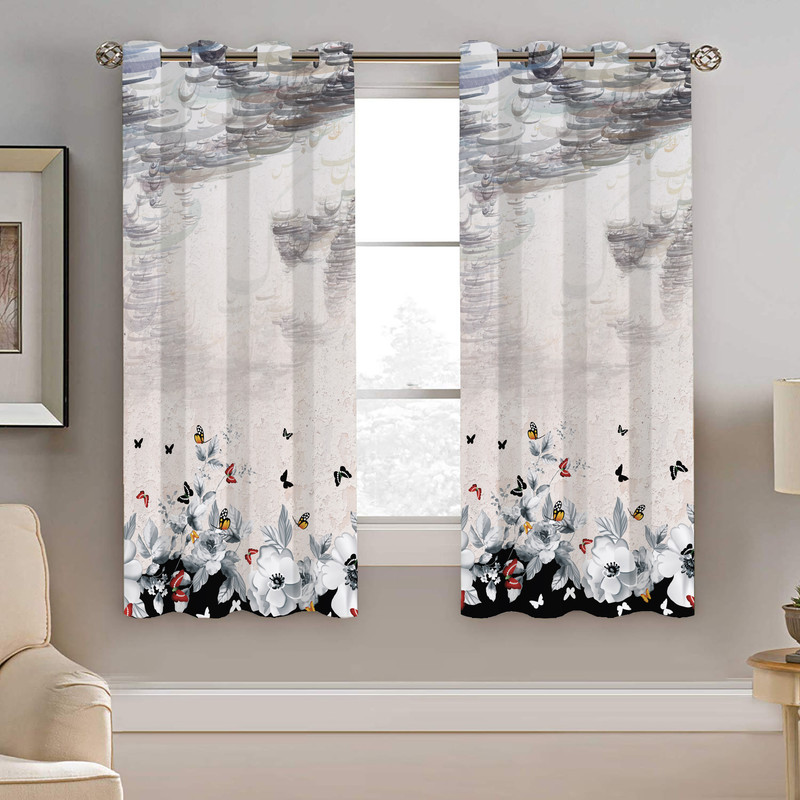 پرده نیروانا طرح پروانه مدل مخمل کد 5072 سایز 140×200 سانتی متر