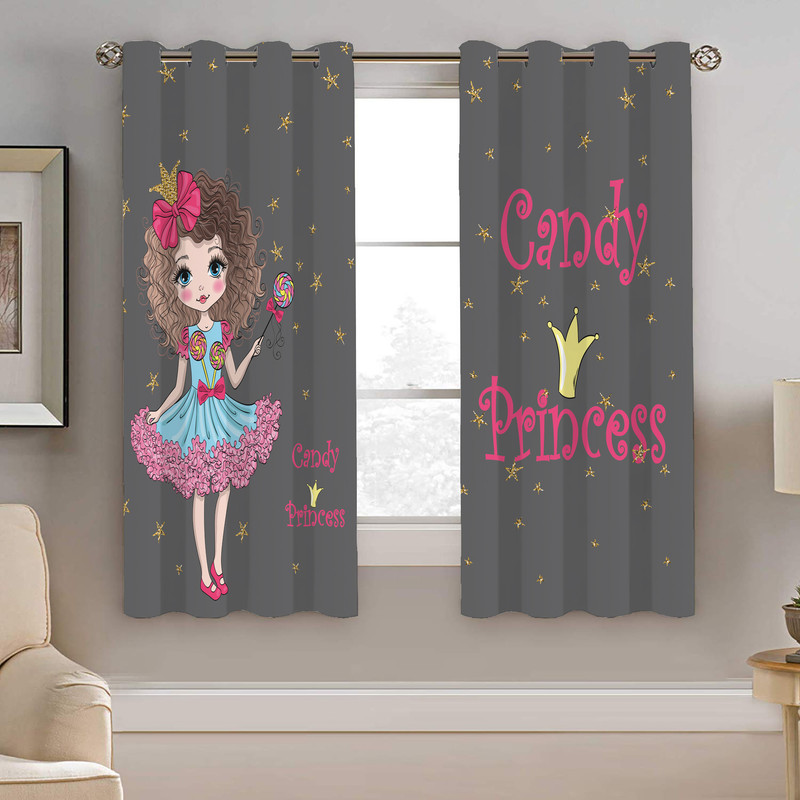 پرده نیروانا طرح دختر مو فرفری مدل مخمل کد 5094 سایز 140×200 سانتی متر