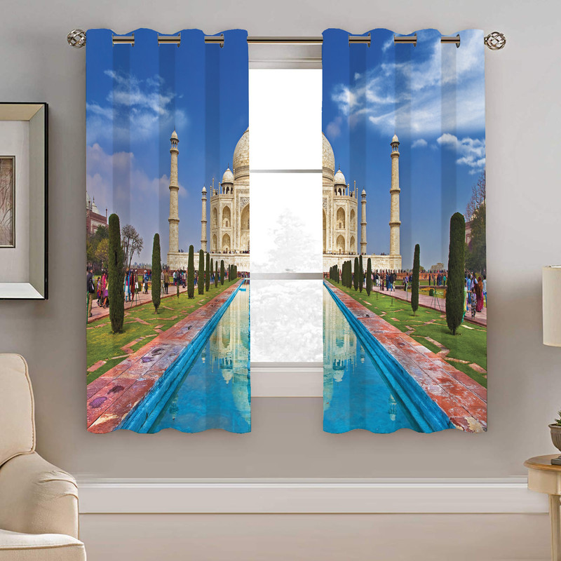 پرده نیروانا طرح تاج محل مدل مخمل کد 4616 سایز 140×200 سانتی متر