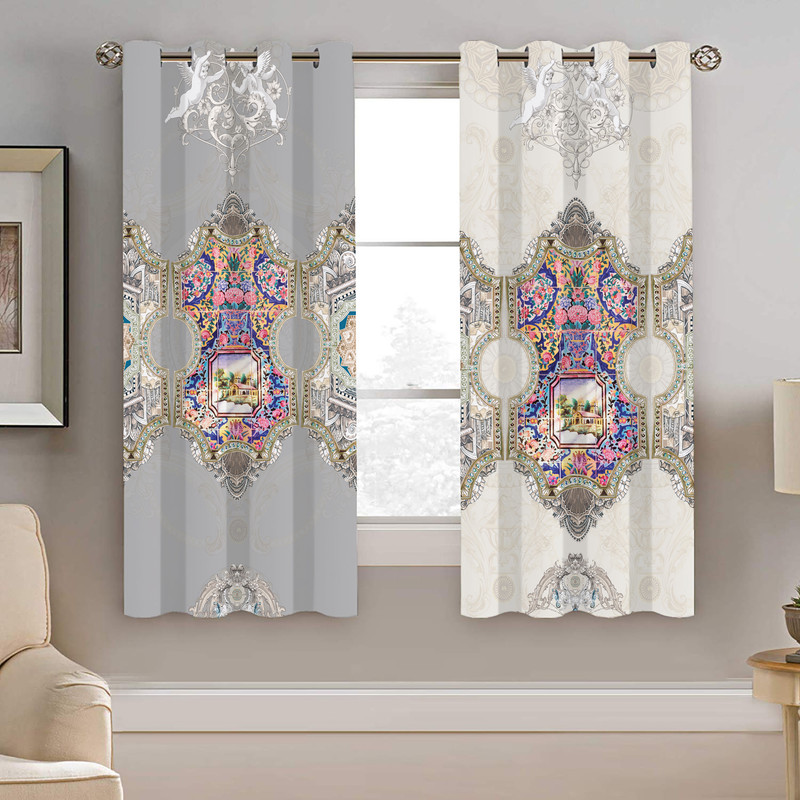 پرده نیروانا طرح سنتی مدل مخمل کد 4552 سایز 140×200 سانتی متر