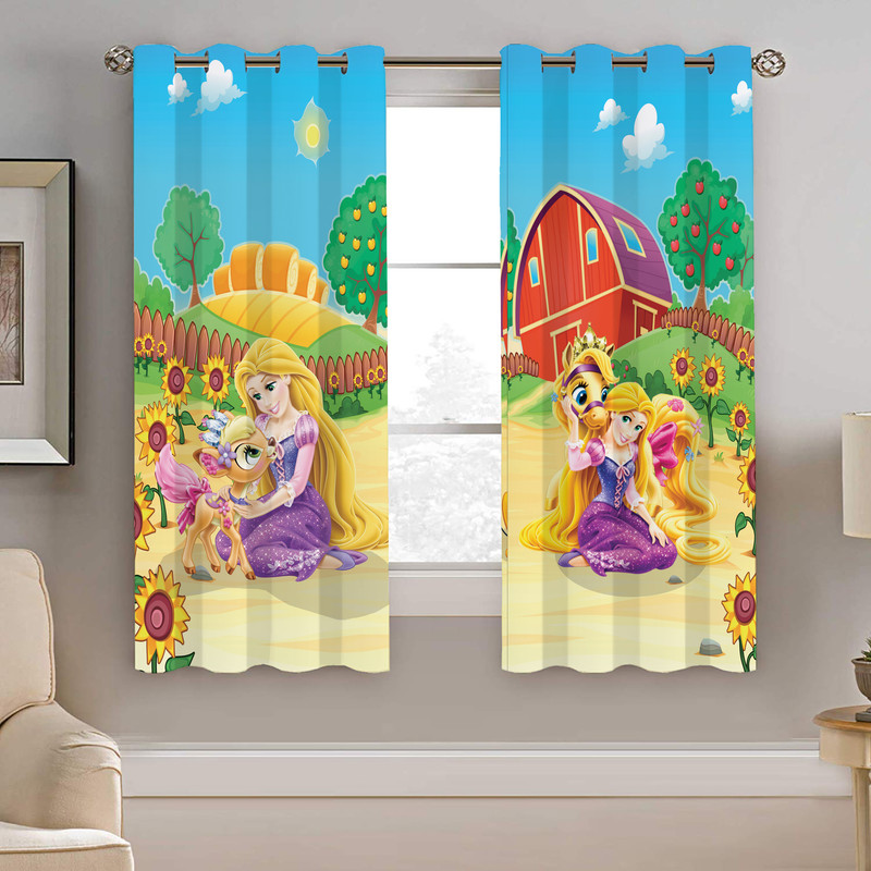 پرده نیروانا طرح گیسوکمند کودک مدل مخمل کد 4827 سایز 140×200 سانتی متر