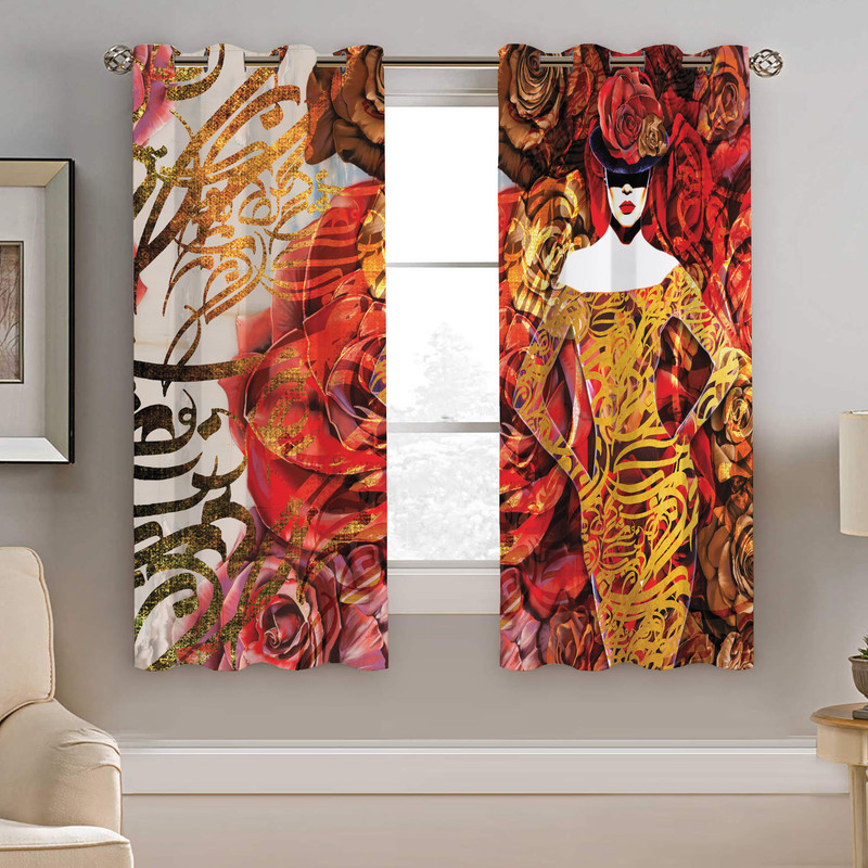 پرده نیروانا طرح دخترونه مدل مخمل کد 5131 سایز 140×200 سانتی متر