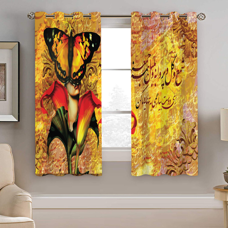 پرده نیروانا طرح چهره فانتیزی مدل مخمل کد 5160 سایز 140×200 سانتی متر