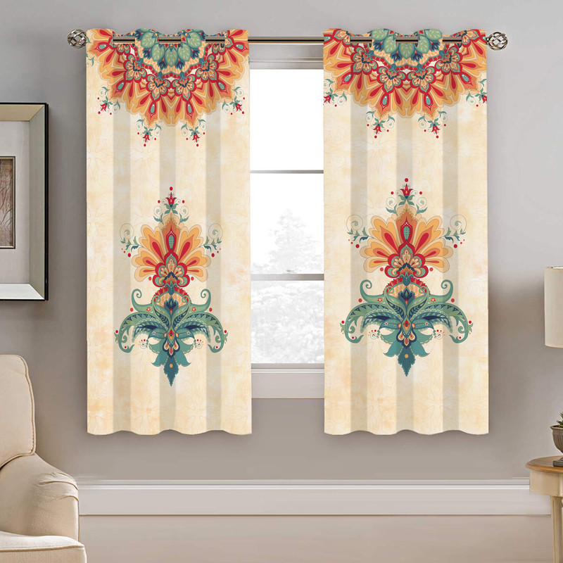 پرده نیروانا طرح سنتی مدل مخمل کد 4911 سایز 140×200 سانتی متر