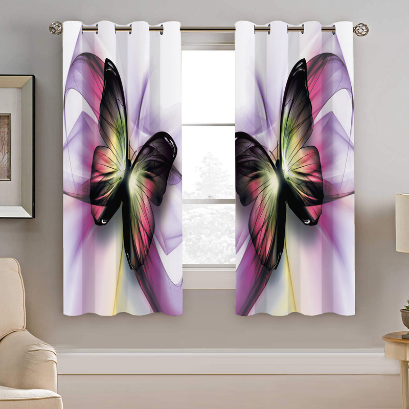 پرده نیروانا طرح پروانه مدل مخمل کد 8007 سایز 140×200 سانتی متر