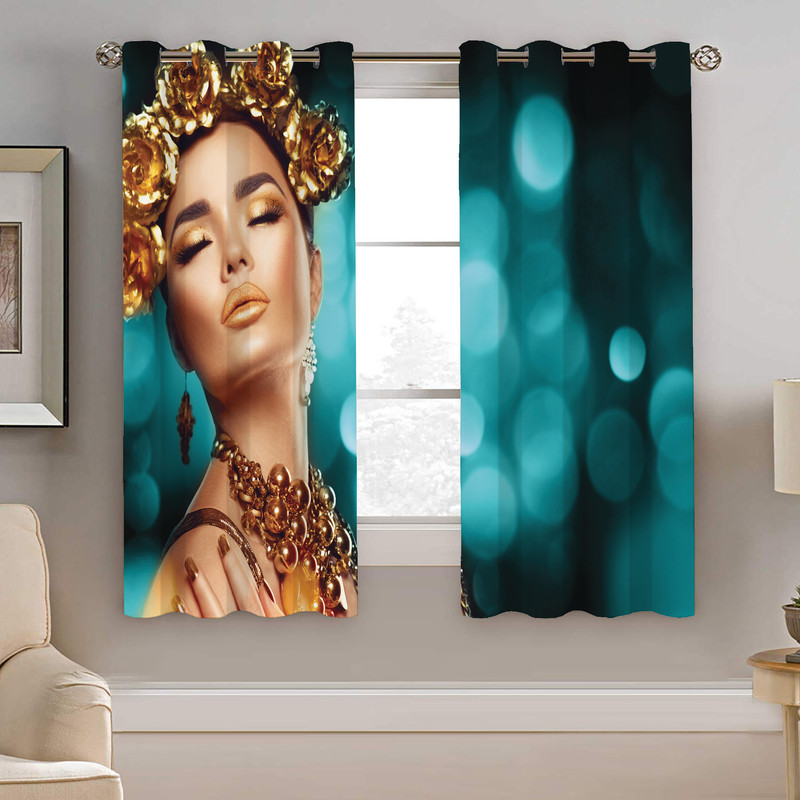 پرده نیروانا طرح چهره مدل مخمل کد 8016 سایز 140×200 سانتی متر