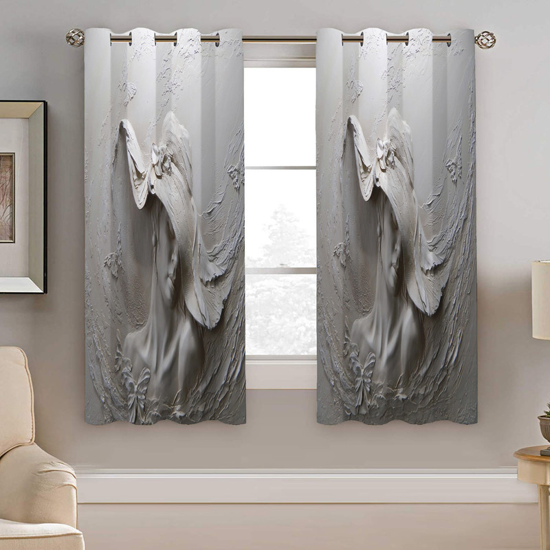 پرده نیروانا طرح چهره مدل مخمل کد 8040 سایز 140×200 سانتی متر