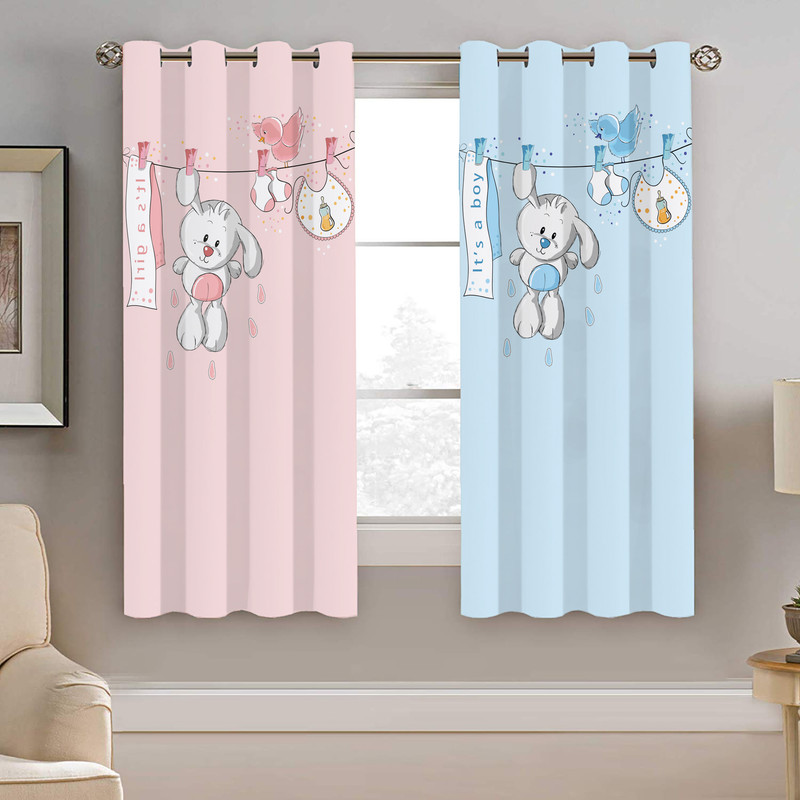 پرده نیروانا طرح خرگوش کودک مدل مخمل کد 8050  سایز 140×200 سانتی متر