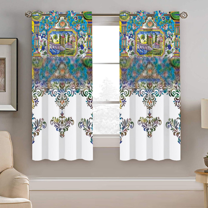 پرده نیروانا طرح سنتی مدل مخمل کد 8043 سایز 140×200 سانتی متر