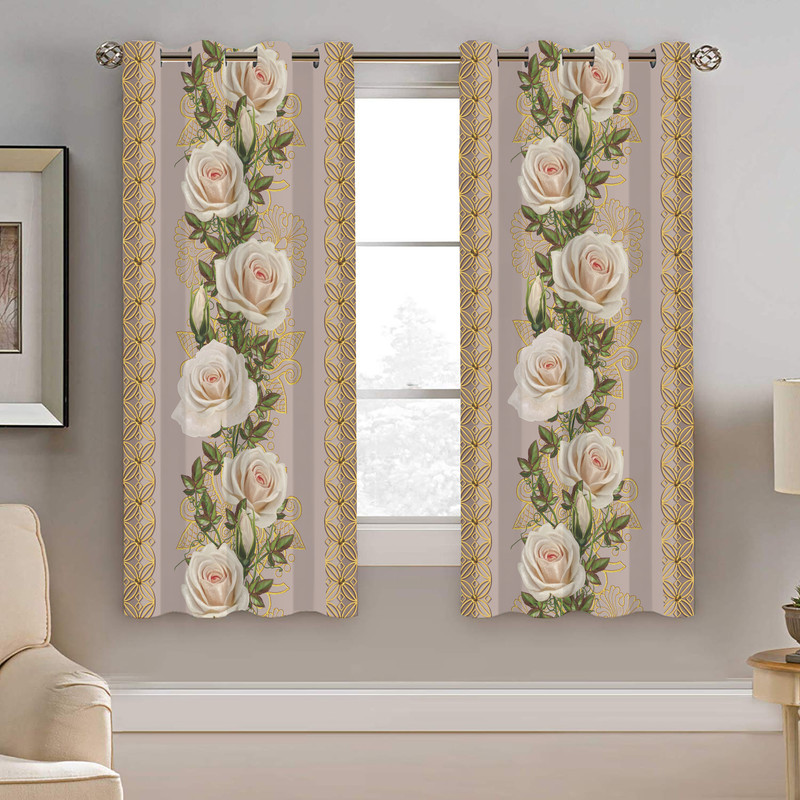 پرده نیروانا طرح گل مدل مخمل کد 8048 سایز 140×200 سانتی متر