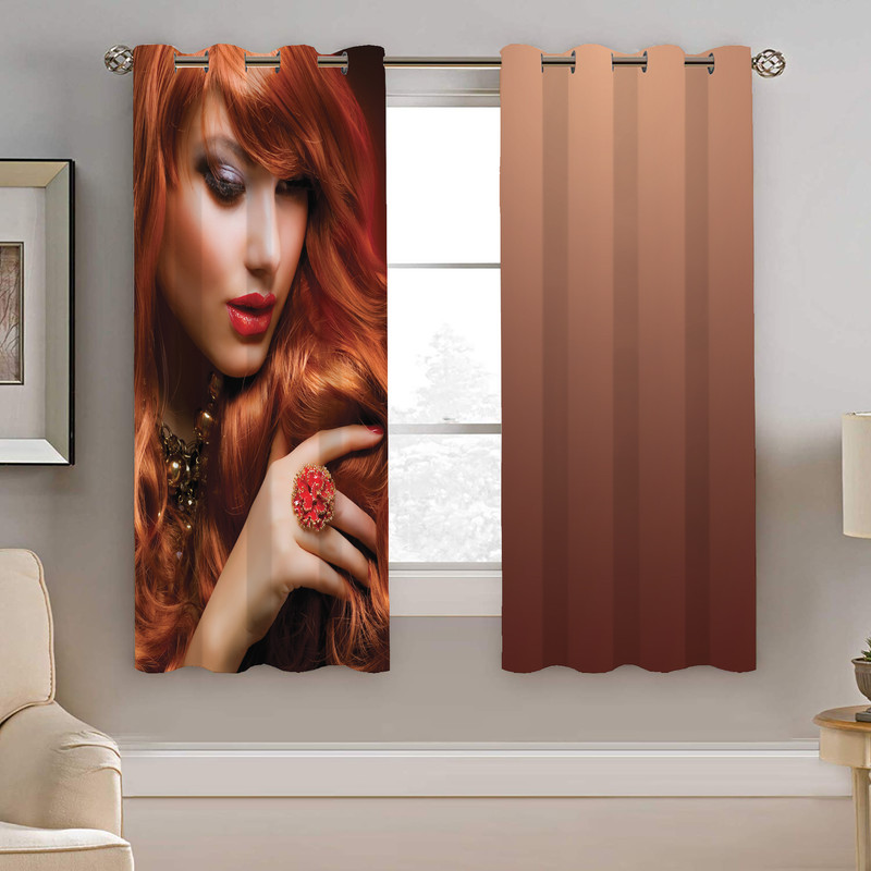 پرده نیروانا طرح چهره مدل مخمل کد 8069 سایز 140×200 سانتی متر