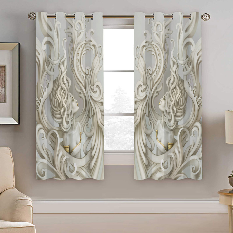 پرده نیروانا طرح چهره دخترونه مدل مخمل کد 5004 سایز 140×200 سانتی متر