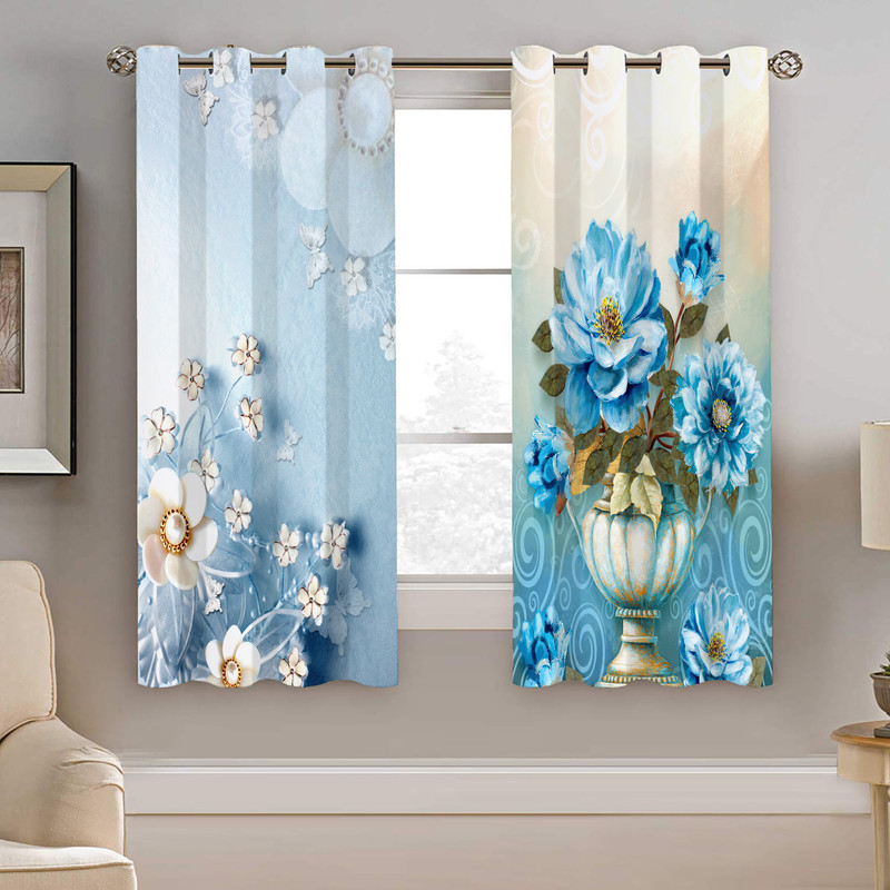 پرده نیروانا طرح گل مدل مخمل کد 5023 سایز 140×200 سانتی متر