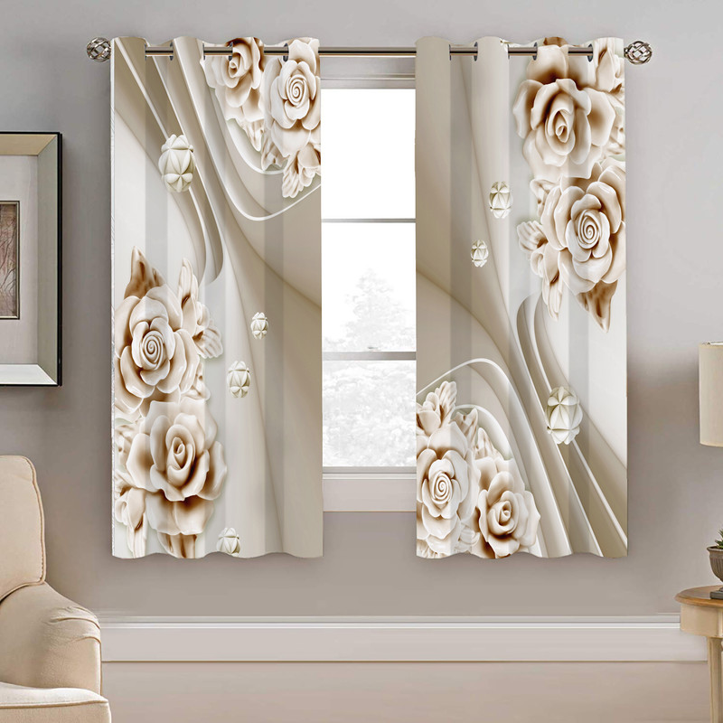 پرده نیروانا طرح گل مدل مخمل کد 5034 سایز 140×200 سانتی متر