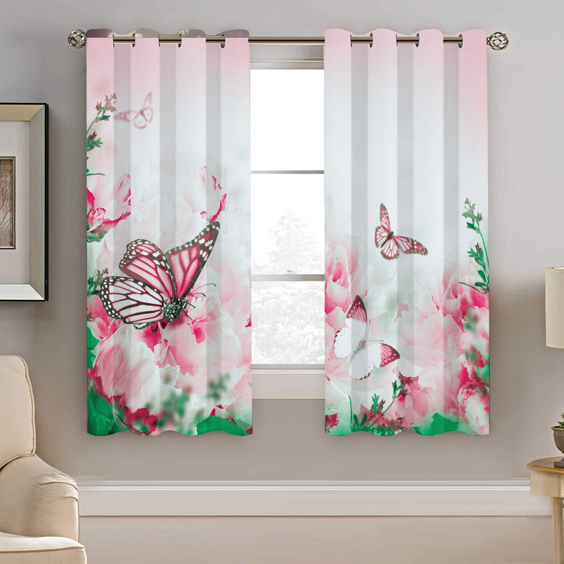 پرده نیروانا طرح پروانه مدل مخمل کد 5058 سایز 140×200 سانتی متر