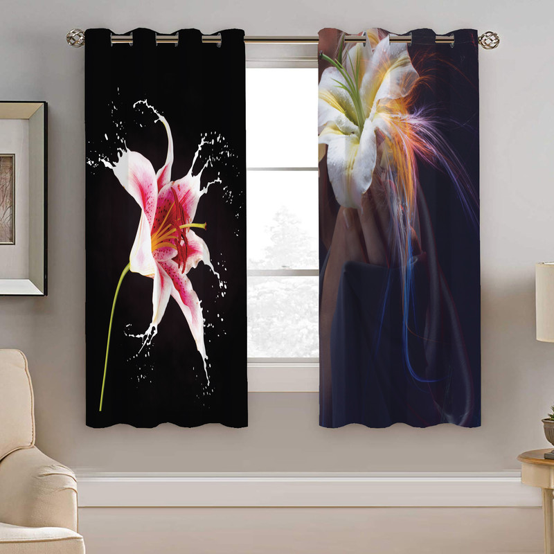 پرده نیروانا طرح گل  مدل هازان کد 5223  سایز 140×200 سانتی متر